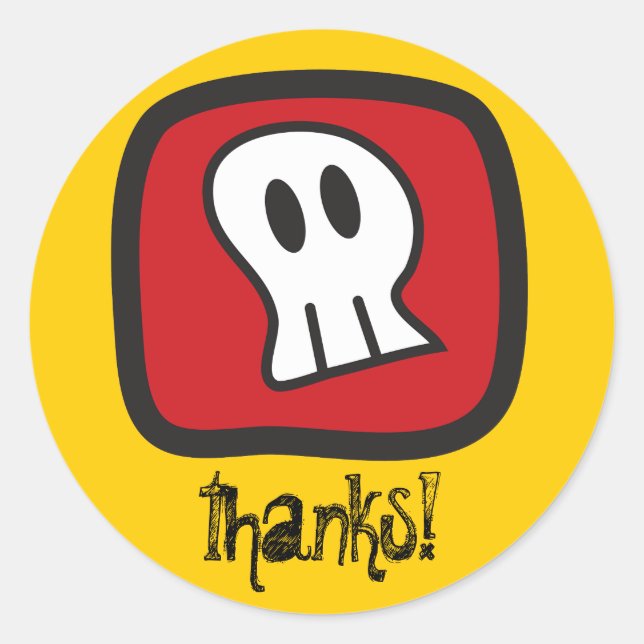 Adesivo Redondo Pirate Skeleton Skull & Bones Boy's Festa de anive (Frente)