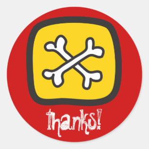 Adesivo Redondo Pirate Skeleton Skull & Bones Boy's Festa de anive