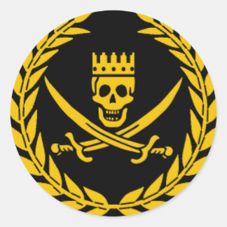 Adesivo Redondo Pirate Victory Sticker - pacote de 20