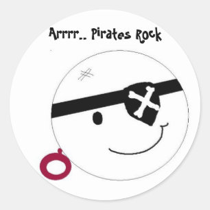 Adesivo Redondo Pirates Rock