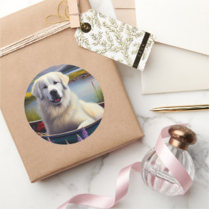 Adesivo Redondo Pirenéus excelentes em um remo: Uma aventura cêntr