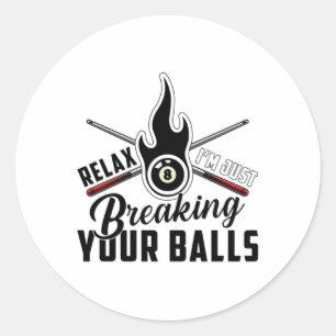 Adesivo Redondo Piscina Billiard Snooker 8 Ball Billiards Engraçad