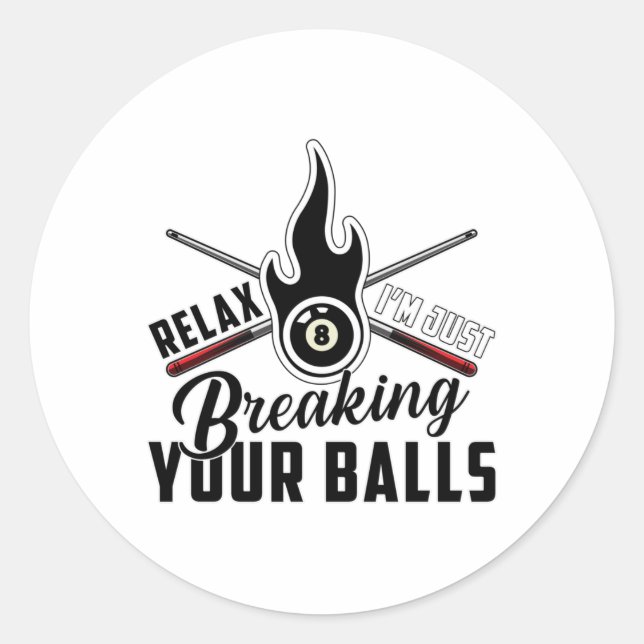 Adesivo Redondo Piscina Billiard Snooker 8 Ball Billiards Engraçad (Frente)