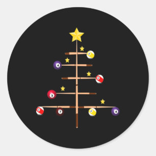 Adesivo Redondo Piscina Billiers Ll Cue Árvore De Natal De Esporte