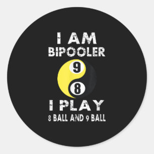 Adesivo Redondo Piscina engraçada Billiards Billiard Eu sou Bipoo