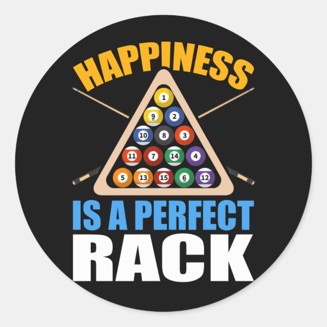 Adesivo Redondo Piscina Engraçada de Humor Rack Billiards (Frente)