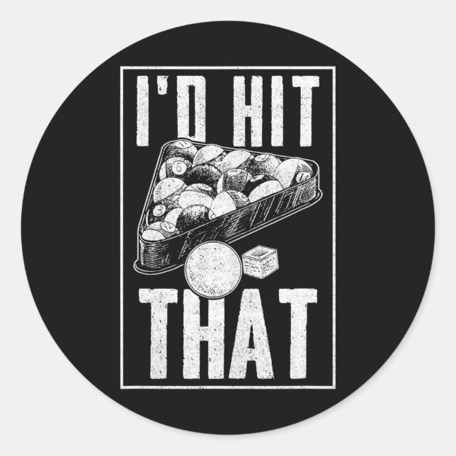 Adesivo Redondo Piscina engraçada do Billiard de Mulheres e Homens (Frente)