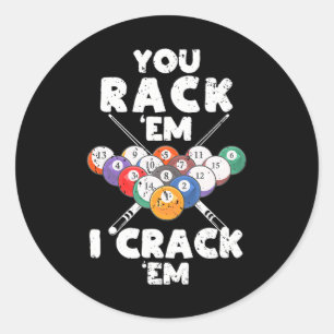 Adesivo Redondo Piscina Engraçada Jogador Billiard Você Rack