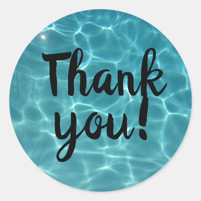 Adesivo Redondo Piscina, Obrigado!  (Frente)