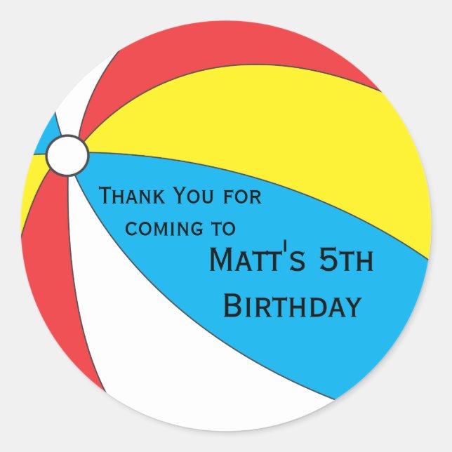 Adesivo Redondo Piscina Party Favker Sticker - Azul, Amarelo e Ver