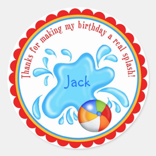 Adesivo Redondo Piscina Party Stickers (Frente)