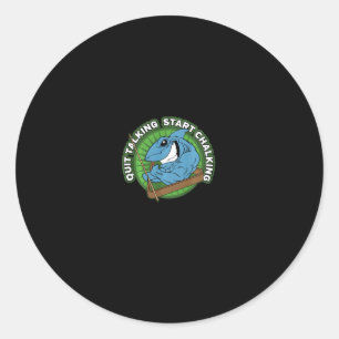 Adesivo Redondo Piscina Shark Sair Falando Começar A Discar Longa 