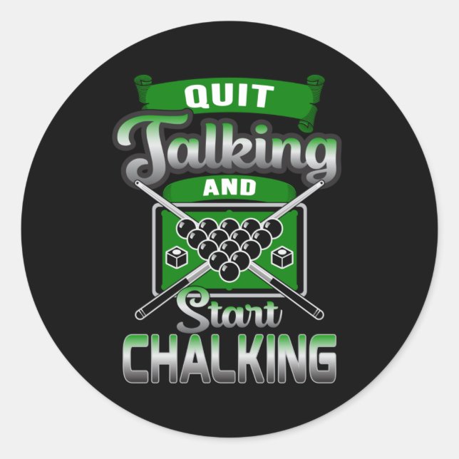 Adesivo Redondo Piscina Snooker Billiard 8 Ball Billiards Engraçad (Frente)