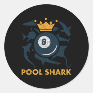 Adesivo Redondo Piscina Tubarões Bilhetes Piscina Billiards Hall P