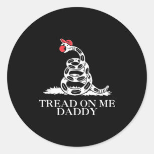 Adesivo Redondo Pise no papai bandeira da serpente de Gadsden engr