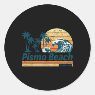 Adesivo Redondo Pismo Beach Group Combing Family Vacching Summer
