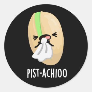 Adesivo Redondo Pist-achioo Engraçado Espirrando Pistachio Pun Dar
