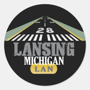 Adesivo Redondo Pista 28 - Lansing Michigan LAN