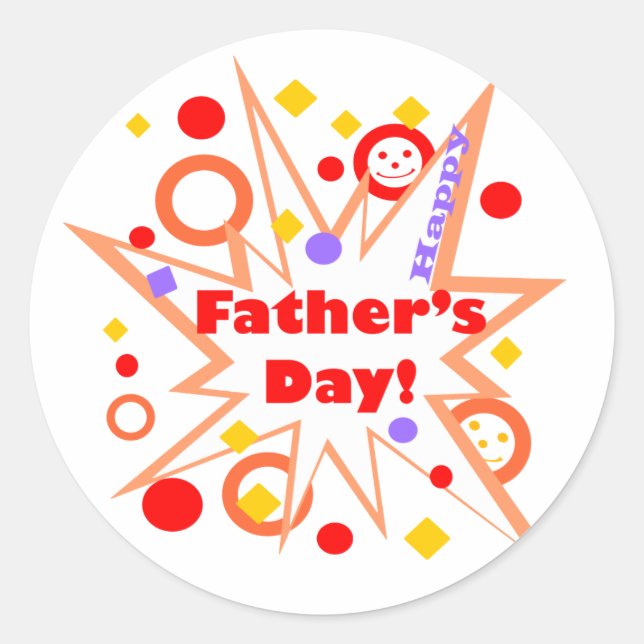 Adesivo Redondo Pista de Dia de os pais Feliz (Frente)