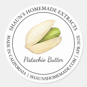 Adesivo Redondo Pistachio Butter Rótulo moderno