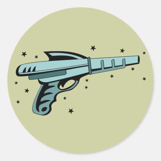 Adesivo Redondo Pistola laser Star Ray Gun (Frente)