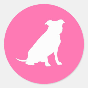 Adesivo Redondo Pit Bull Dog Chá de fraldas Puppy Pitbull