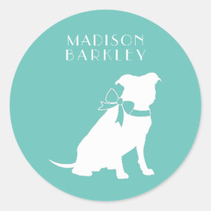 Adesivo Redondo Pit Bull Dog Puppy Pitbull Clássico Round Sticker