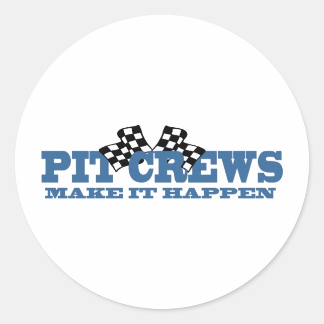 Adesivo Redondo Pit Crews Faz Acontecer (Frente)