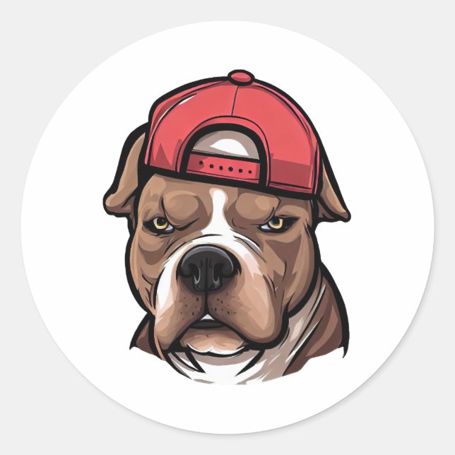 Adesivo Redondo Pitbull Bloods (Frente)
