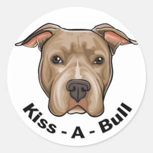 Adesivo Redondo Pitbull de Beijo-UM-Bull