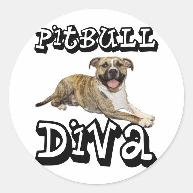 Adesivo Redondo PitBull DIVA - Tigre (Frente)