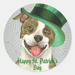 Adesivo Redondo Pitbull do dia de St Patrick