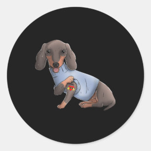 Adesivo Redondo Pitbull Eu Amo Mamãe Tatuagem Cão Engraçado Dia de