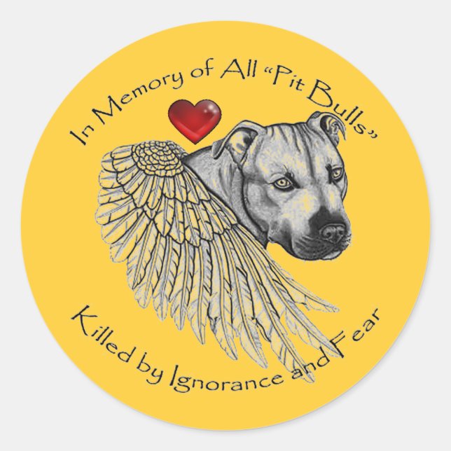 Adesivo Redondo Pitbull Memorial Stickers (Frente)