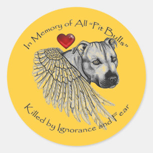 Adesivo Redondo Pitbull Memorial Stickers