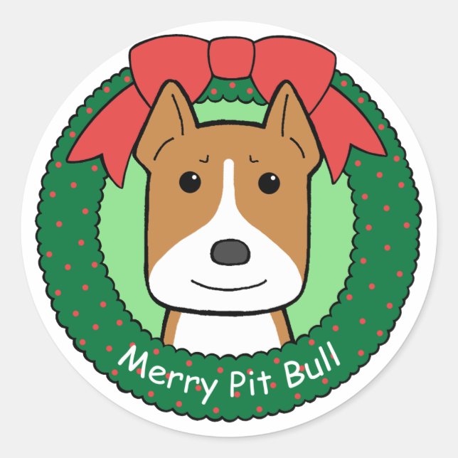 Adesivo Redondo Pitbull Natal (Frente)