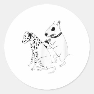 Adesivo Redondo Pitbull Terrier Cão Animal Tatuagem Dalmaciana