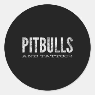 Adesivo Redondo Pitbulls E Tatuagens Novelty Cachorro Gift_2