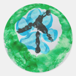 Adesivo Redondo @PitBullSharky Sinal de Paz. Pata de cão, Pata de 