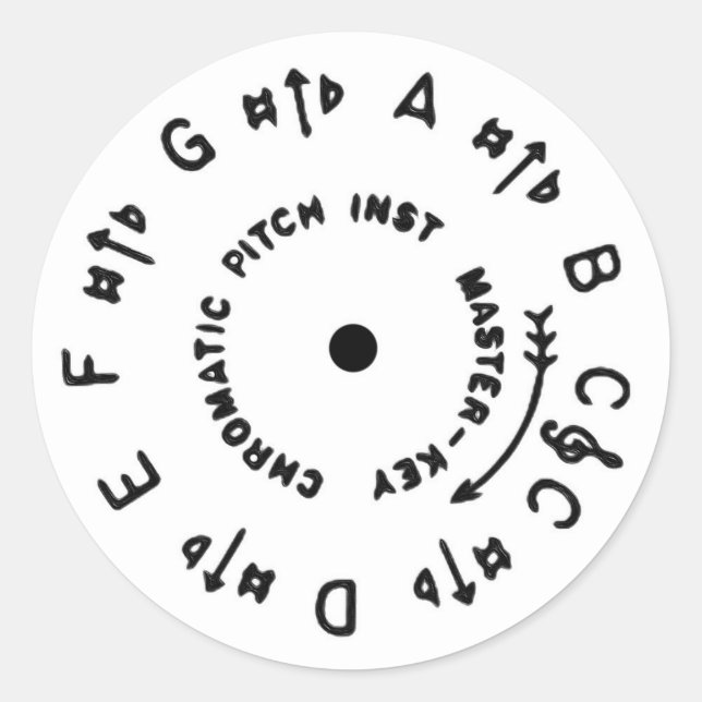 Adesivo Redondo Pitchpipe branco (Frente)