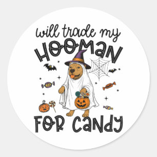 Adesivo Redondo Pitpull Dog Halloween Ghost Spooky