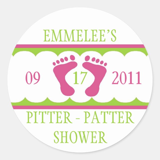 Adesivo Redondo Pitter Patter Sticker (Frente)