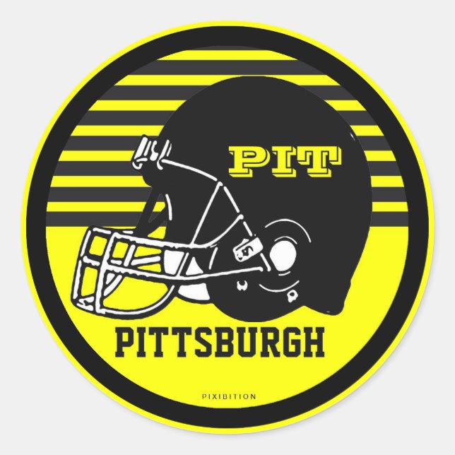 Adesivo Redondo Pittsburgh Futebol Sticker (Frente)