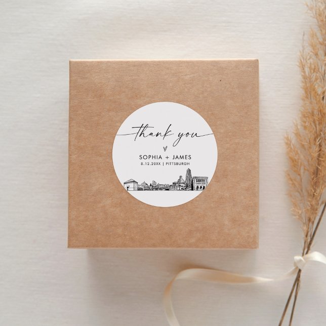 Adesivo Redondo Pittsburgh Obrigado Favor 3" (folha 6) (Criador carregado)