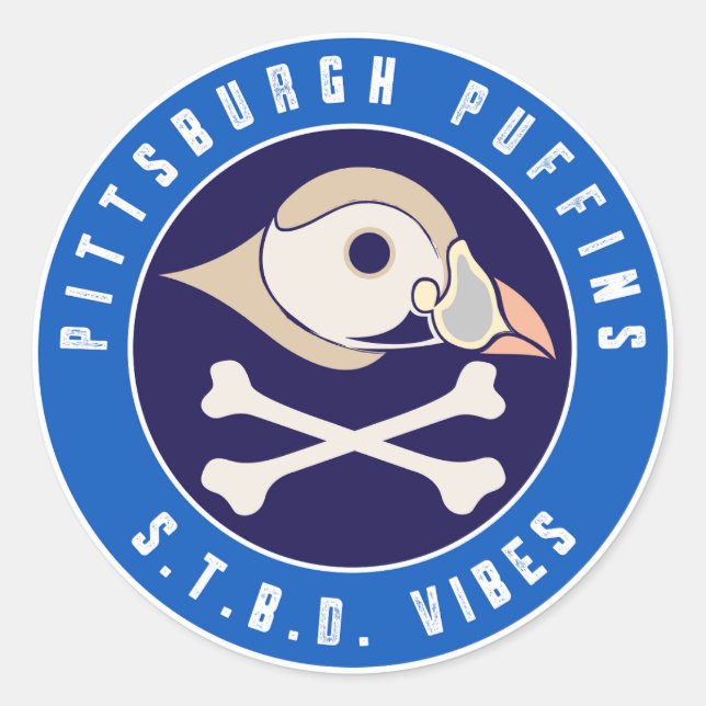 Adesivo Redondo Pittsburgh Puffins S.T.B.D. Vibes (Frente)