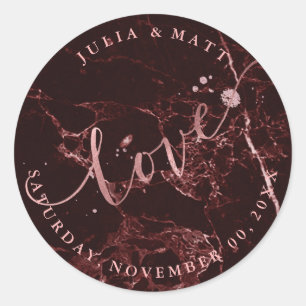 Adesivo Redondo PixDezine Amor Mármore/Rosalca Falsa