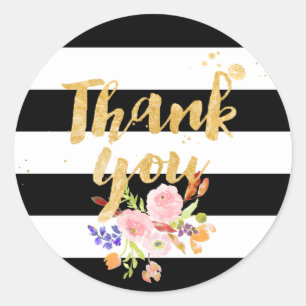 Adesivo Redondo PixDezine aquarela floral/listras