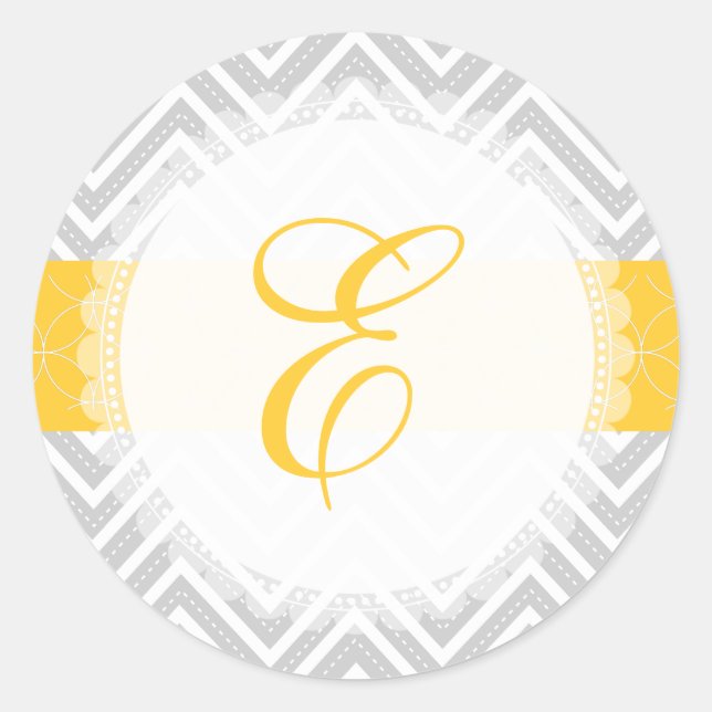 Adesivo Redondo PixDezine Chevron/monograma/cores vivas (Frente)