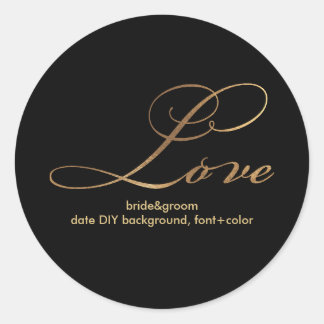 Adesivo Redondo PixDezine dourado/amor deslumbrado