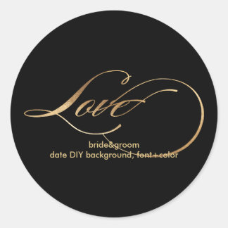 Adesivo Redondo PixDezine dourado/amor deslumbrado